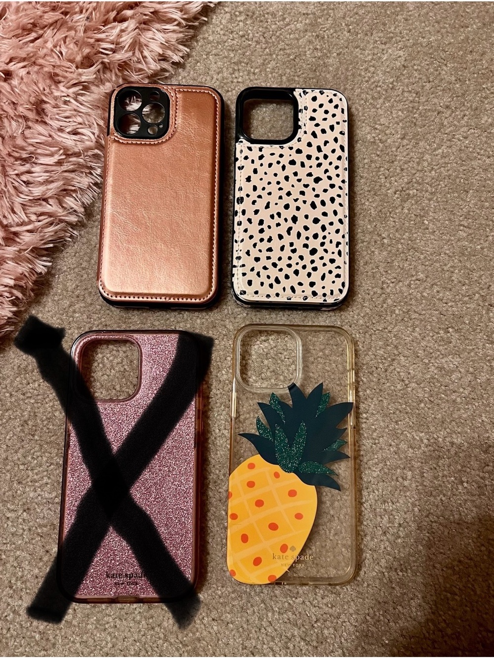 Kate spade Pineapple & NEW Dalmatian, Rose gold iPhone pro max 13